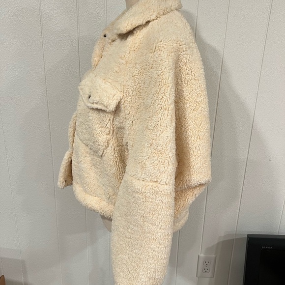 Free People teddy swing crop jacket in color Chai Latte - Picture 5 of 12